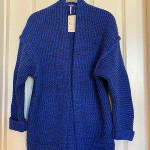 Free People High Hopes Cardigan Forever Blue Combo Size XS
